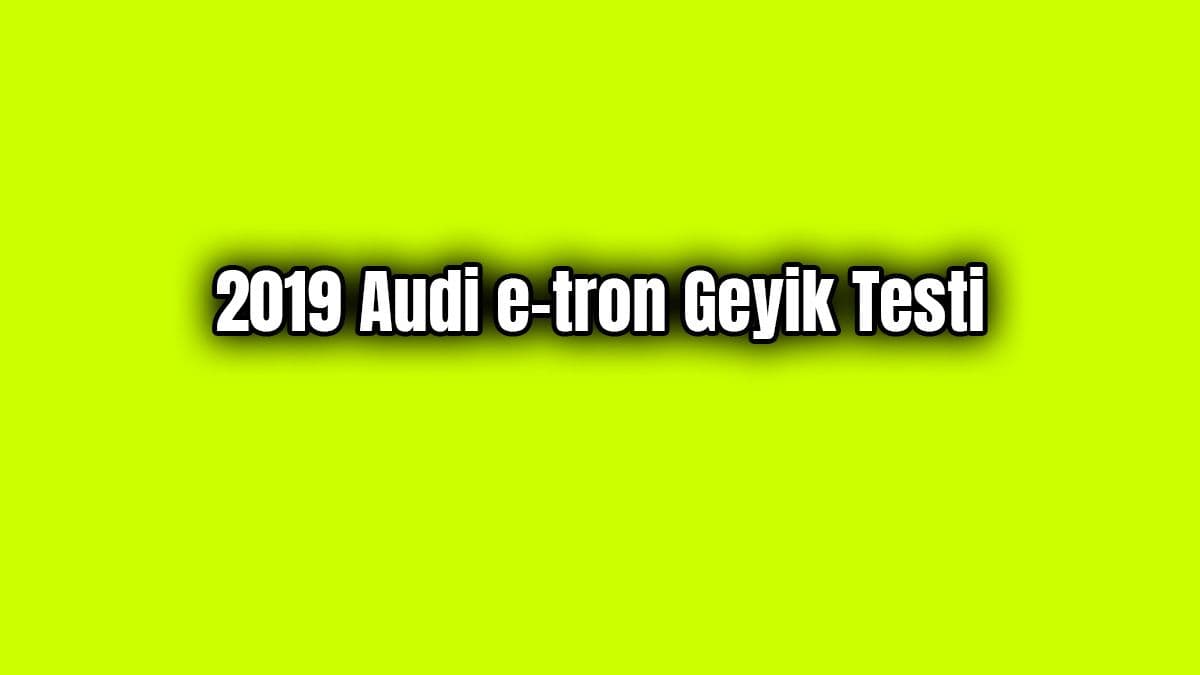 2019 Audi E-Tron Geyik Testi