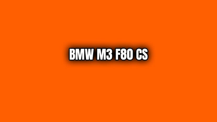 Bmw M3 F80 Cs Teknik Özellikleri