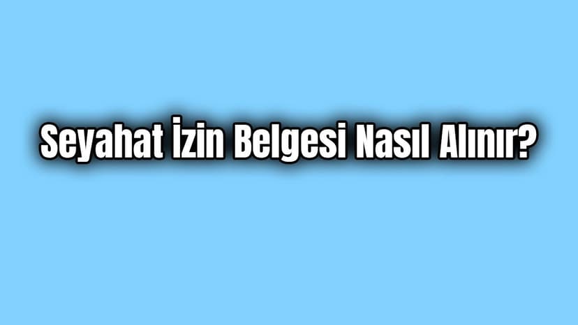 Seyahat İzin Belgesi E-Devlet'ten Alınabilecek