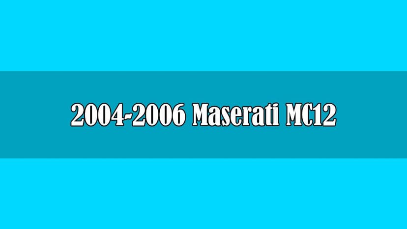 2004-2006 Maserati Mc12 6.0 V12 624 Hp