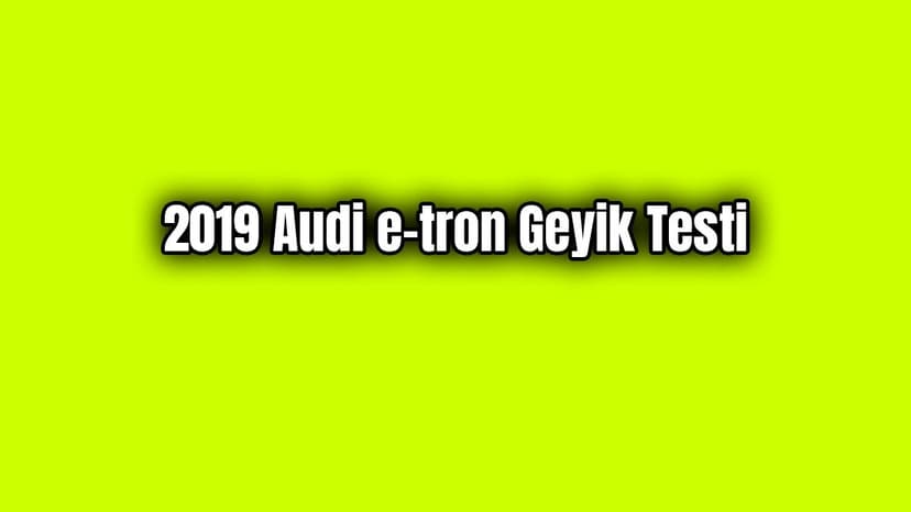 2019 Audi E-Tron Geyik Testi