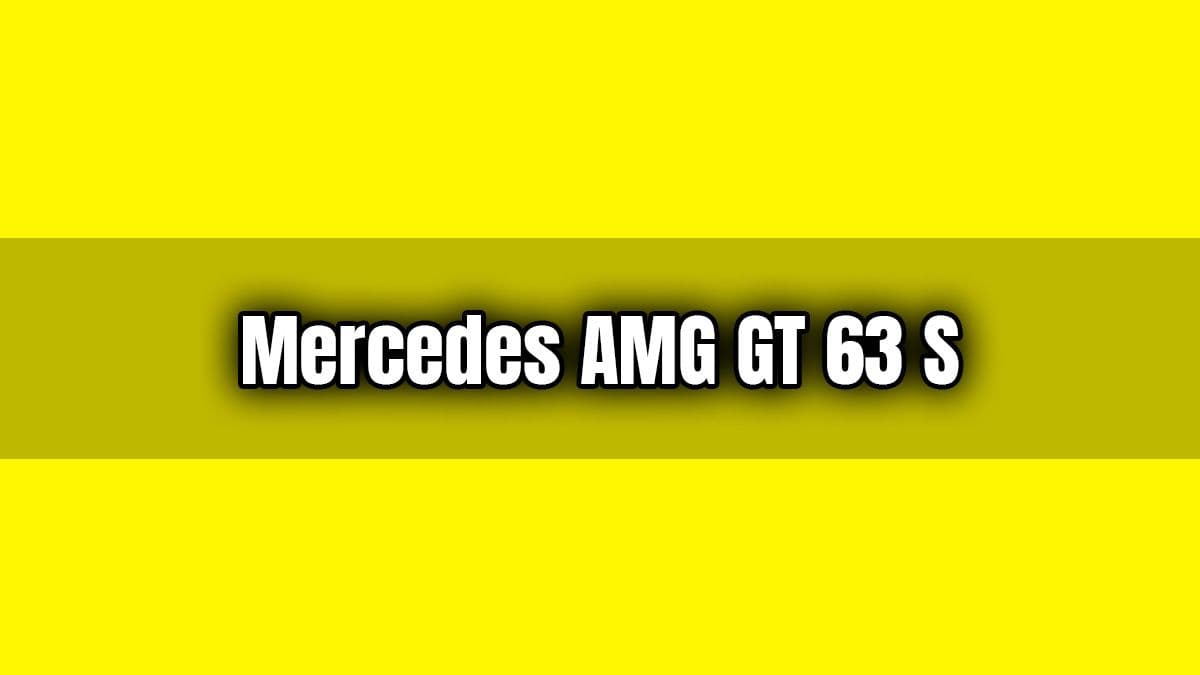 Mercedes Amg Gt 63 S