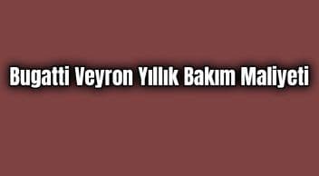 Bugatti Veyron Yıllık Bakım Maliyeti ne Kadar?