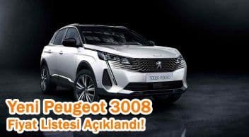 Yeni Peugeot 3008 Fiyat Listesi Açıklandı! Kasım 2020 Fiyatları