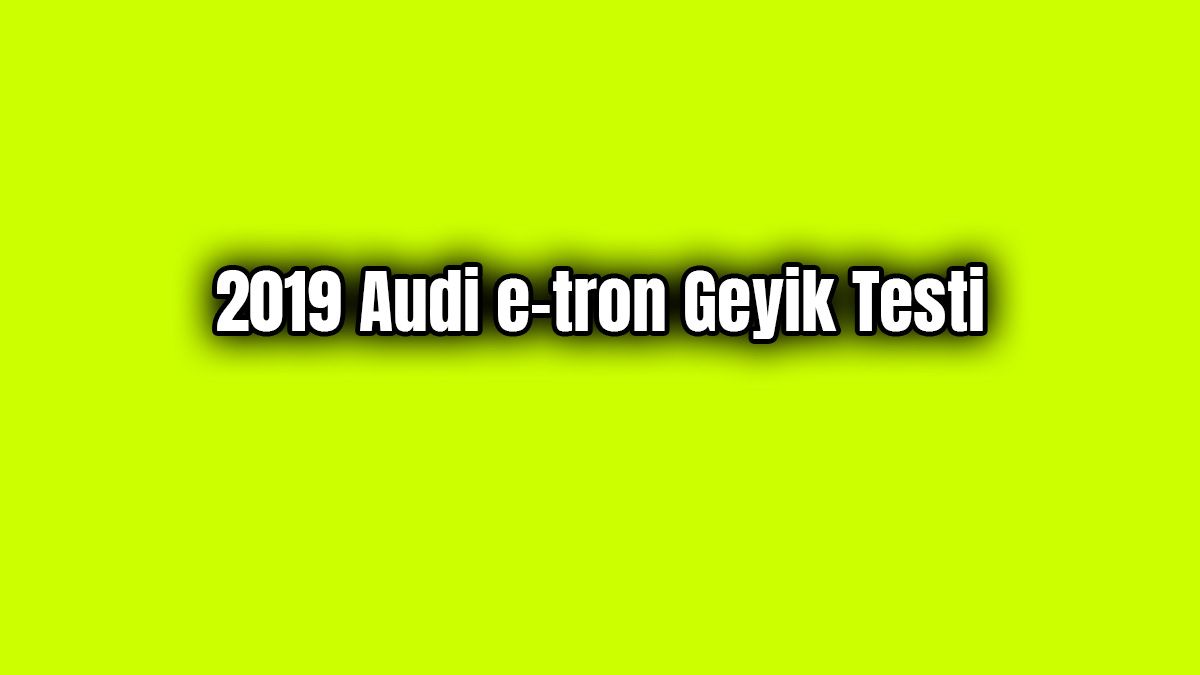 2019 Audi E-Tron Geyik Testi